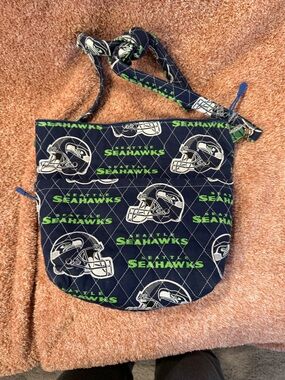 Seattle Seahawks Navy Quilted Crossbody Bag